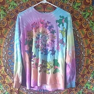 Liquid Blue L Grateful Dead Spiral Bears Pink LS